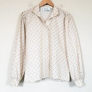 Helen Kay for Lucky Tops Button Front Top Blouse Vintage Women's Small